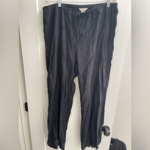 H&M Black Oversized Lightweight Drawstring Pants